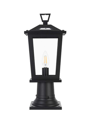 Elegant Furniture and Lighting Berks 7 Inch Outdoor Post Light In Black (OD333P17BK)