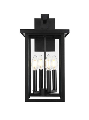 Elegant Furniture and Lighting Sheridan 9 Inch Outdoor Wall Sconce In Black (OD324W17BK)
