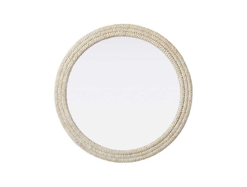 Round Cornhusk Mirror 42X42 In Linen White (MR4B42LN)