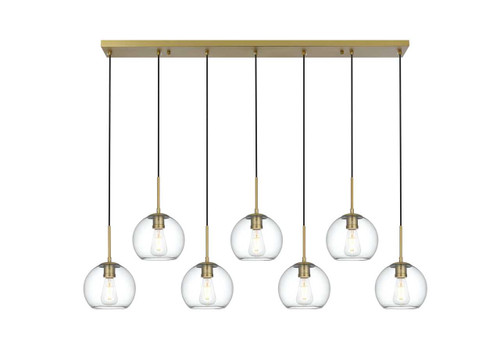 Elegant Furniture and Lighting Baxter 54 Inch Pendant Clear Shade In Satin Gold (LD2230SG)