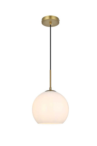 Baxter 10 Inch Pendant Frosted White Shade In Satin Gold (LD2213SG)
