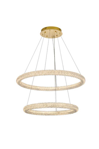 Elegant Furniture and Lighting Bowen 35.5 Inch Led Chandelier In Satin Gold (3800G36SG)