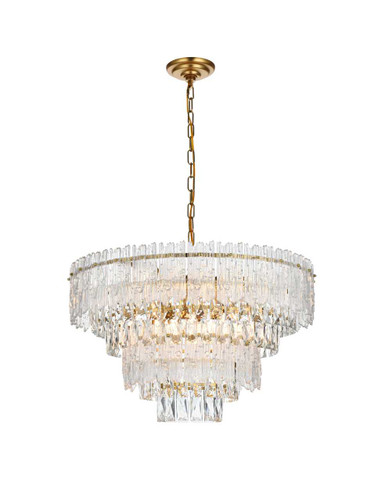 Elegant Furniture and Lighting Emilia 25 Inch Chandelier In Satin Gold (1780D25SG)