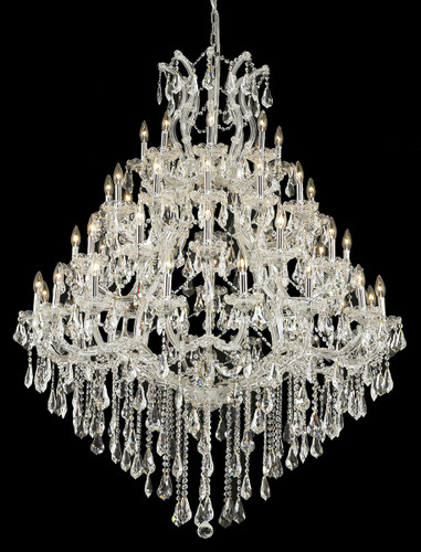Elegant Furniture and Lighting Maria Theresa 49 Light Chrome Chandelier Clear Royal Cut Crystal (2801G46C/RC)