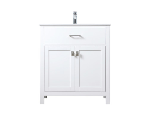 30 Inch Single Bathroom Vanity In White (VF28830WH)