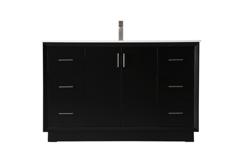 54 Inch Single Bathroom Vanity In Black (VF19654BK)