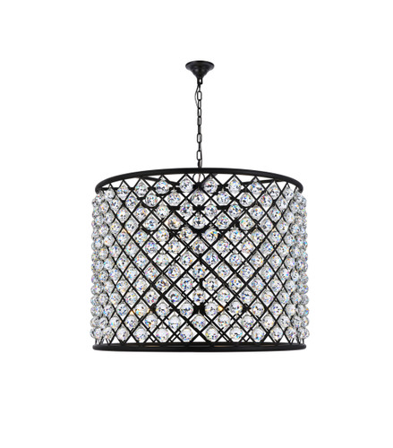 Madison 12 Light Matte Black Chandelier Clear Royal Cut Crystal (1206D35MB/RC)