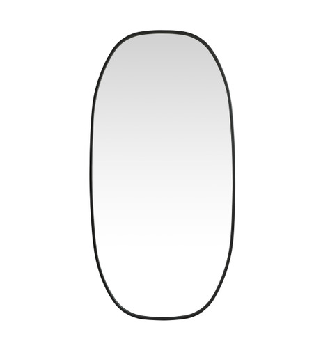 Metal Frame Oval Mirror 24X48 Inch In Black (MR2B2448BLK)