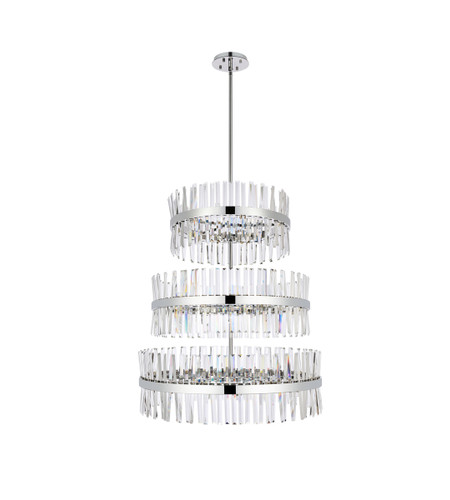 Serephina 36 Inch 3 Tiers Crystal Round Chandelier Light In Chrome (6200G36L3C)