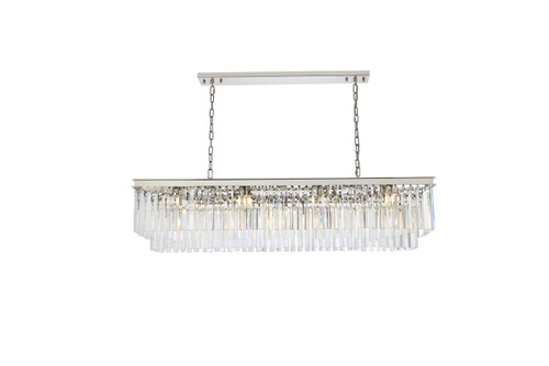 Elegant Furniture and Lighting Sydney 12 Light Polished Nickel Chandelier Clear Royal Cut Crystal (1202D60PN/RC)