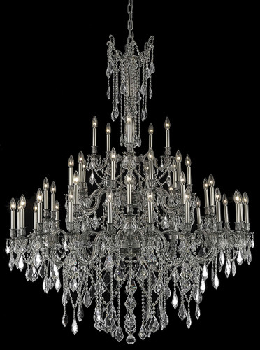 Rosalia 45 Light Pewter Chandelier Golden Teak (Smoky) Royal Cut Crystal (9245G54PW-GT/RC)