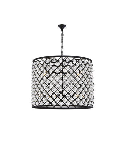 Madison 12 Light Matte Black Chandelier Clear Royal Cut Crystal (1204D35MB/RC)
