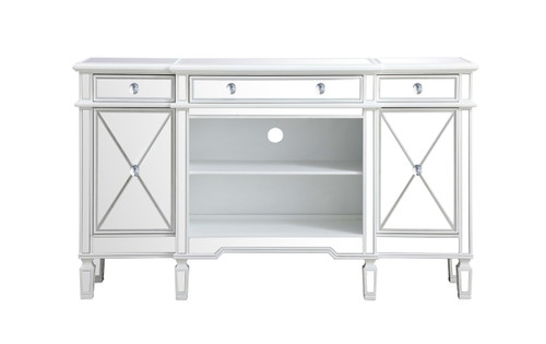 Contempo 60 In. Mirrored Credenza In Antique White (MF61060AW)