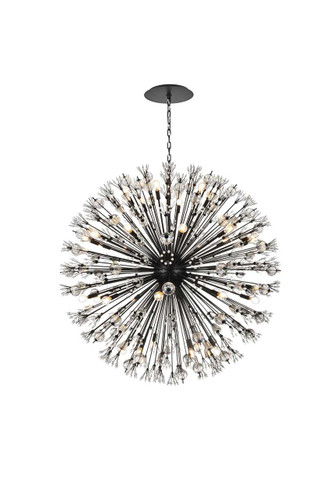Elegant Furniture and Lighting Vera 50 Inch Crystal Starburst Round Pendant In Black (2550D50BK)
