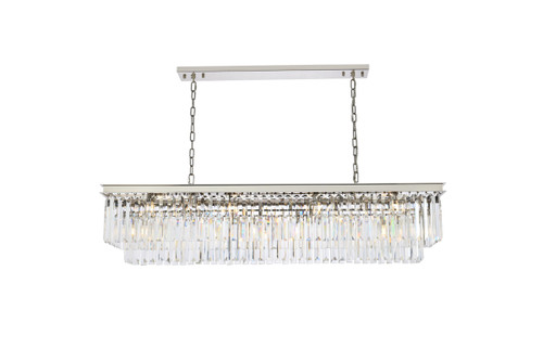 Elegant Furniture and Lighting Sydney 12 Light Polished Nickel Chandelier Clear Royal Cut Crystal (1232D60PN/RC)