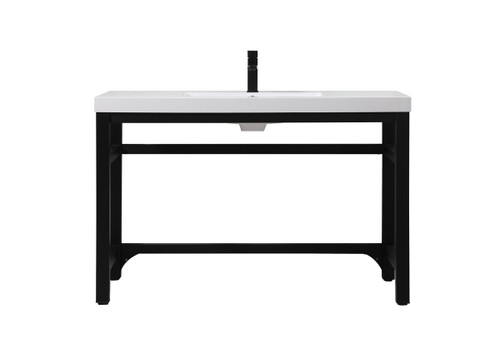 48 Inch Ada Compliant Single Bathroom Metal Vanity In Black (VF14548BK)
