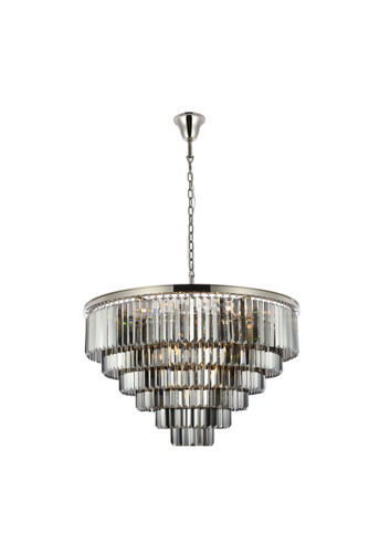 Sydney 33 Light Polished Nickel Chandelier Silver Shade (Grey) Royal Cut Crystal (1231D44PN-SS/RC)