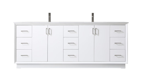 84 Inch Double Bathroom Vanity In White (VF19684DWH)