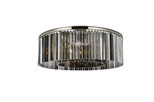 Elegant Furniture and Lighting Sydney 10 Light Polished Nickel Flush Mount Silver Shade (1208F43PN-SS/RC)