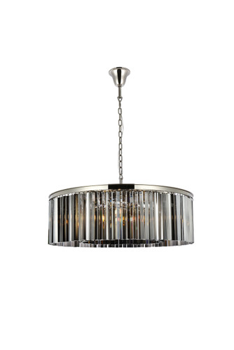 Sydney 10 Light Polished Nickel Chandelier Silver Shade (Grey) Royal Cut Crystal (1208G43PN-SS/RC)