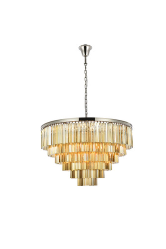 Sydney 33 Light Polished Nickel Chandelier Golden Teak (Smoky) Royal Cut Crystal (1201D44PN-GT/RC)
