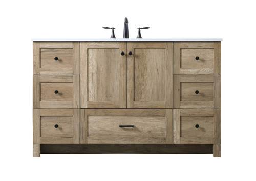 54 Inch Single Bathroom Vanity In Natural Oak (VF2854NT)