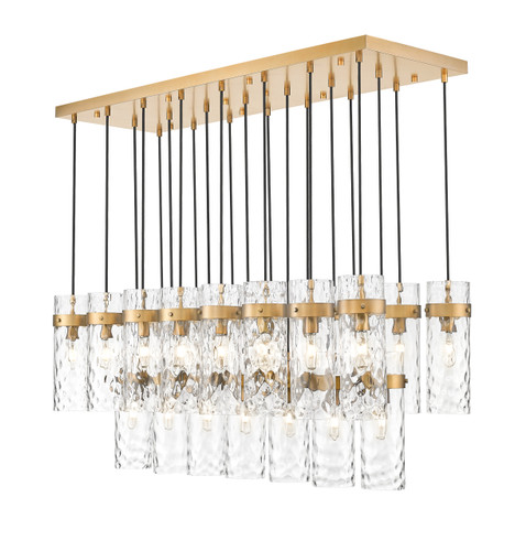 Fontaine 23 Light Linear Chandelier in Rubbed Brass (7002P5-23L-RB)