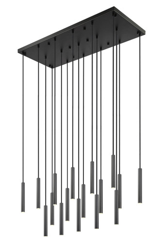Z-Lite Forest 17 Light Linear Chandelier in Matte Black (919MP12-17L-MB-LED)
