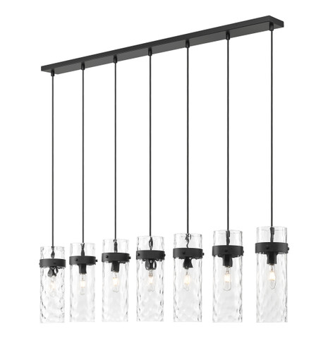 Z-Lite Fontaine 7 Light Linear Chandelier in Matte Black (7002P5-7L-MB)