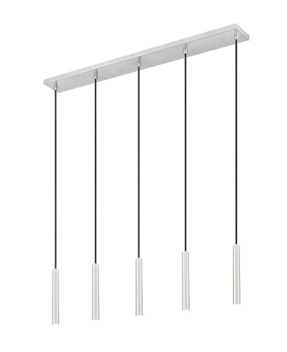 Forest 5 Light Linear Chandelier in Brushed Nickel (919MP12-5L-BN-LED)