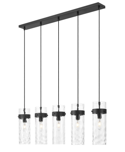 Fontaine 5 Light Linear Chandelier in Matte Black (7002P5-5L-MB)