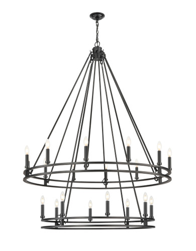 Z-Lite Dennison 20 Light Chandelier in Matte Black (4005-20MB)