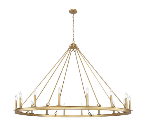 Barclay 16 Light Chandelier in Rubbed Brass (482R-16RB)