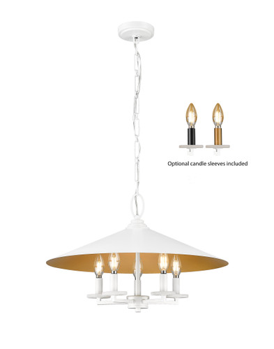Rialto 5 Light Pendant in Matte White (1953-22MW)
