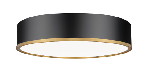 Bradley 1 Light Flush Mount in Matte Black + Modern Gold (1018F20-MB-MGLD-LED)