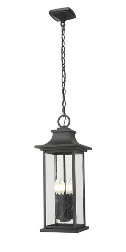 Z-Lite Tiberius 4 Light Outdoor Chain Mount Ceiling Fixture in Black (5017CHB-BK)