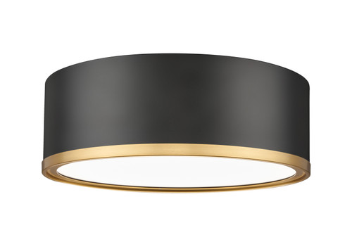 Bradley 1 Light Flush Mount in Matte Black + Modern Gold (1018F12-MB-MGLD-LED)