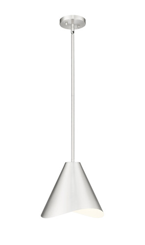 Aria 1 Light Pendant in Brushed Nickel (1952P12-BN)