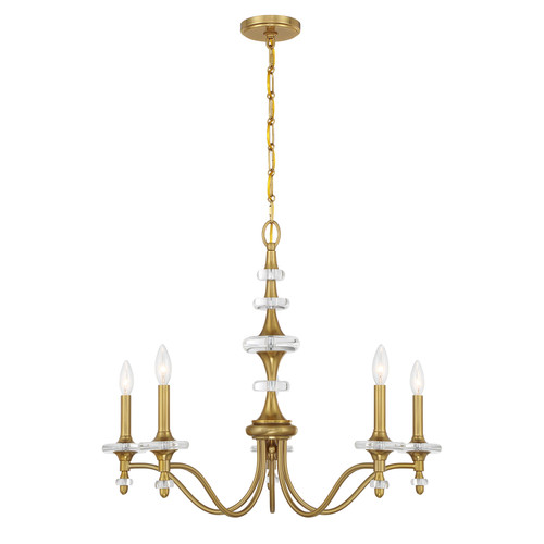 Savoy House Champlain 5-Light Chandelier in Warm Brass (1-1361-5-322)
