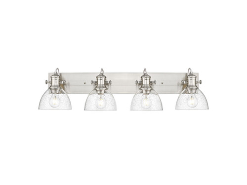 Hines 4-Light Vanity Light in Pewter with Seeded Glass (3118-BA4 PW-SD)