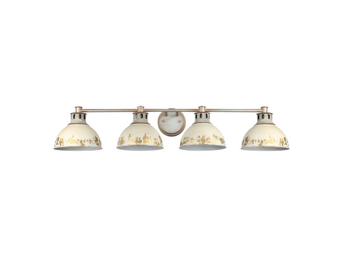 Kinsley 4-Light Vanity Light in Aged Galvanized Steel with Antique Ivory (0865-BA4 AGV-AI)