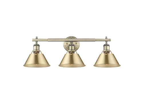 Orwell 3-Light Vanity Light In Aged Brass (3306-BA3 AB-BCB)