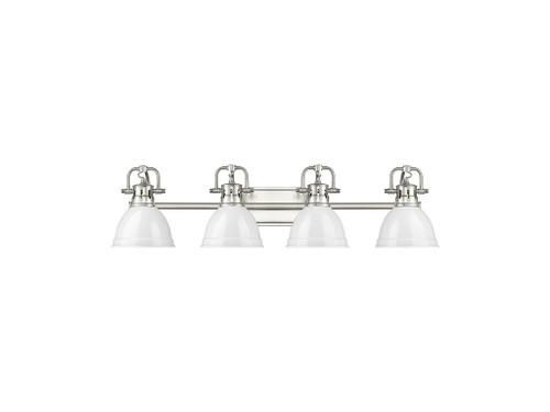 Duncan 4-Light Bath Vanity in Pewter with White (3602-BA4 PW-WH)