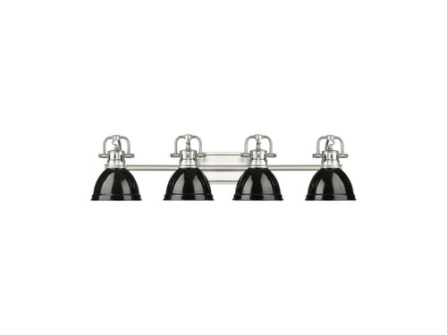 Duncan 4-Light Bath Vanity in Pewter with Black (3602-BA4 PW-BK)