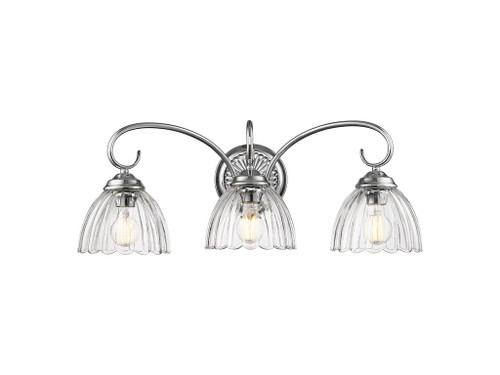 Audra 3-Light Vanity Light in Pewter with Clear Glass (6952-BA3 CH-CLR)