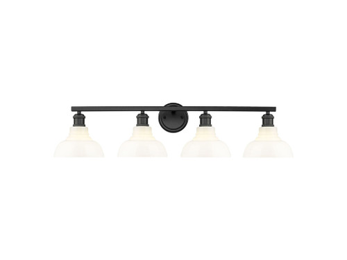 Carver 4-Light Vanity Light in Matte Black with Vintage Milk Glass (0305-BA4 BLK-VMG)