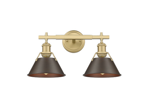 Orwell 2-Light Vanity Light in Brushed Champagne Bronze with Rubbed Bronze (3306-BA2 BCB-RBZ)