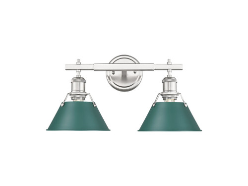 Orwell 2-Light Vanity Light in Pewter with Pine Green (3306-BA2 PW-GN)