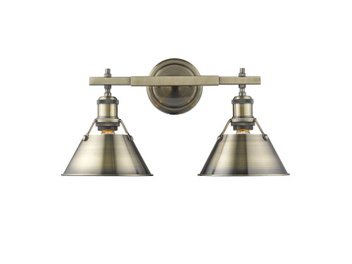 Orwell 2-Light Vanity Light in Aged Brass (3306-BA2 AB-AB)