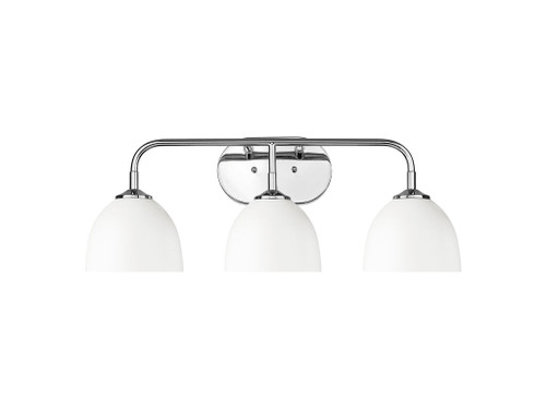 Zoey 3-Light Vanity Light in Chrome with Matte White (6956-BA3 CH-WHT)